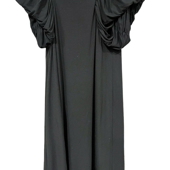 Bailey 44 Black Rouched Short Sleeve Knee Length Dress Spandex Rayon Blend Mediu - Picture 7 of 11